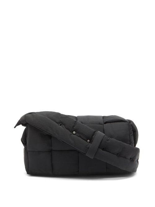 Matchesfashion.com Bottega Veneta - Cassette Padded Intrecciato Messenger Bag - Mens - Black