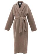 Raey - Wrap-around Belted Boucl Coat - Womens - Light Brown