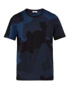 Matchesfashion.com Valentino - Camouflage Print Cotton Jersey T Shirt - Mens - Navy