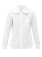 Matchesfashion.com Comme Des Garons Comme Des Garons - Sailor-collar Cotton-poplin Shirt - Womens - White