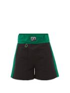 Matchesfashion.com Boramy Viguier - Panelled Cotton-blend Boxing Shorts - Mens - Black