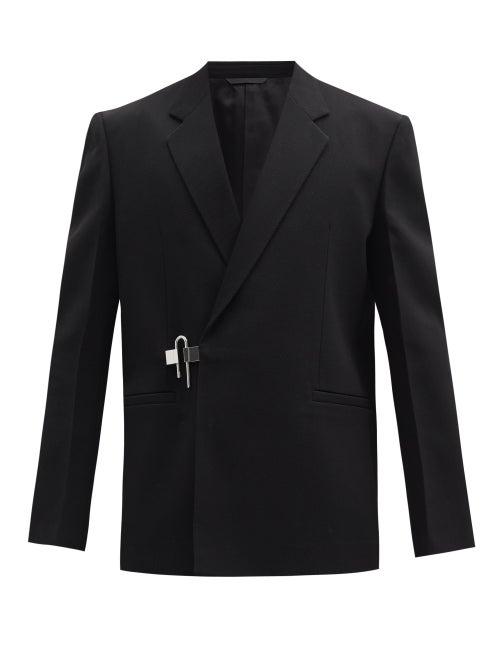 Matchesfashion.com Givenchy - Lock-clasp Wool-drill Blazer - Mens - Black