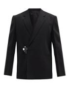 Matchesfashion.com Givenchy - Lock-clasp Wool-drill Blazer - Mens - Black