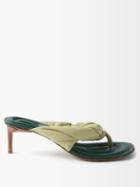 Jacquemus - Mari Twisted-strap Leather Mules - Womens - Green