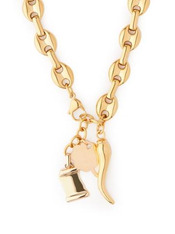 Matchesfashion.com Timeless Pearly - Clover And Scroll Charm Gold Plated Necklace - Womens - Gold