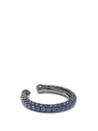 Lynn Ban Orbital Sapphire & Rhodium Single Ear Cuff