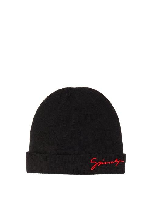 Matchesfashion.com Givenchy - Logo-embroidered Cashmere Beanie Hat - Mens - Black