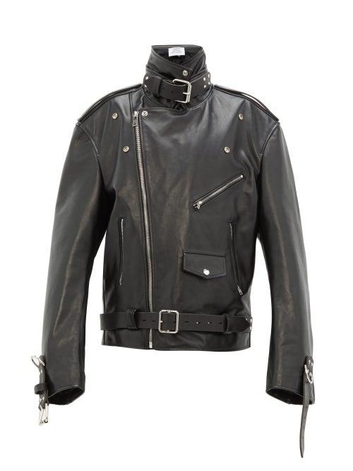 Matchesfashion.com Vetements - Oversized Buckled Leather Jacket - Womens - Black