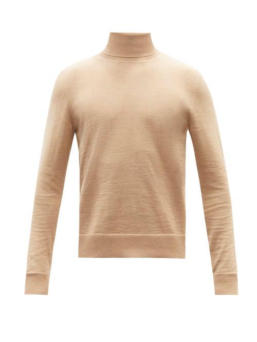 The Row - Emile Back-stripe Roll-neck Sweater - Mens - Beige