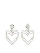 Matchesfashion.com Balenciaga - Heart Faux Pearl And Crystal Clip Earrings - Womens - Silver