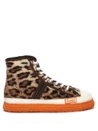 Matchesfashion.com Martine Rose - Leopard Faux Fur Basketball Trainers - Mens - Brown Multi