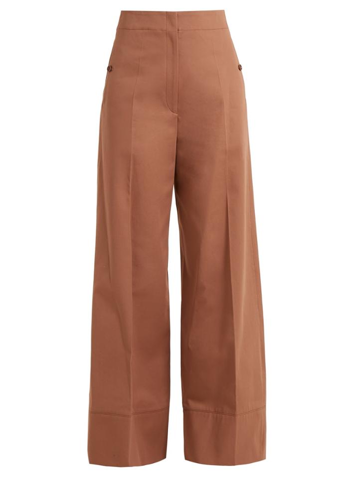 Lemaire High-rise Wide-leg Cotton-twill Trousers