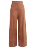 Lemaire High-rise Wide-leg Cotton-twill Trousers