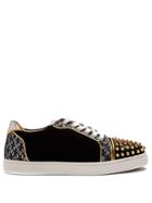Christian Louboutin Viera Spike-embellished Velvet Trainers