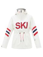 Perfect Moment - Ski-print Technical-shell Hooded Ski Jacket - Womens - White Multi
