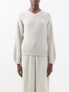 Le Kasha - Palermo V-neck Cashmere Sweater - Womens - Light Beige