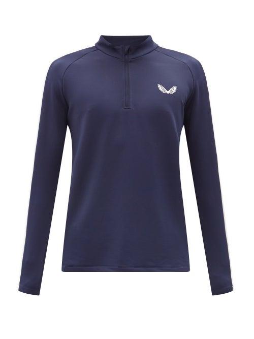 Matchesfashion.com Castore - Logo-print Striped Jersey Track Top - Mens - Navy