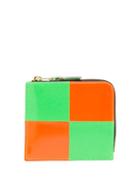 Comme Des Garons Wallet - Check Zip-around Leather Wallet - Womens - Orange Multi