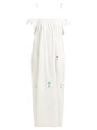 Matchesfashion.com Horror Vacui - Ameda Bead Embellished Cotton Maxi Dress - Womens - White