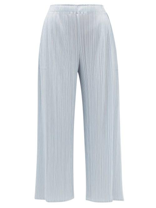 Pleats Please Issey Miyake - Technical-pleated Wide-leg Trousers - Womens - Light Grey