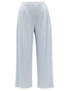 Pleats Please Issey Miyake - Technical-pleated Wide-leg Trousers - Womens - Light Grey