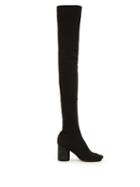 Matchesfashion.com Maison Margiela - Tabi Split Toe Glitter Heel Over The Knee Boots - Womens - Black