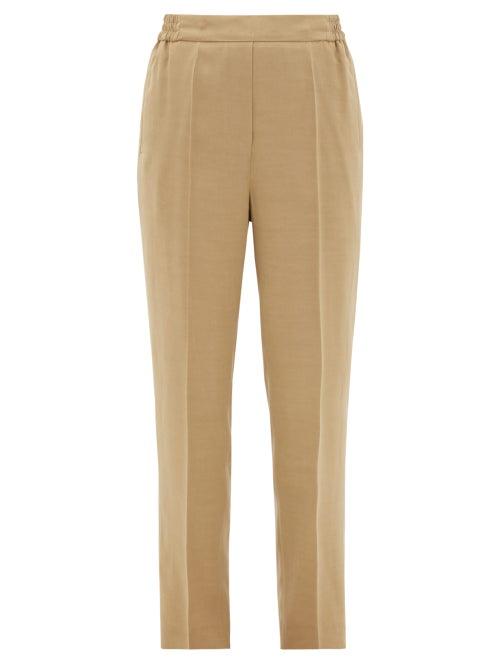 Matchesfashion.com Etro - Tapered-leg Ottoman Trousers - Womens - Beige
