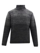 Matchesfashion.com Inis Mein - Ombre Merino-wool Blend Sweater - Mens - Dark Grey