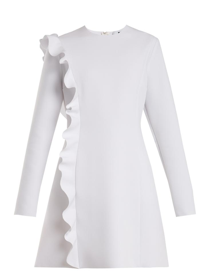 Msgm Asymmetric-ruffle Crepe Dress