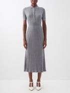 Gabriela Hearst - Amor Ribbed Cashmere-blend Midi Dress - Womens - Grey