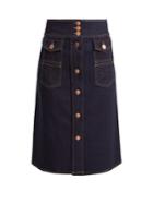 See By Chloé A-line Cotton-blend Denim Skirt