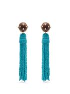 Vanda Jacintho Embellished Tassel-drop Clip-on Earrings