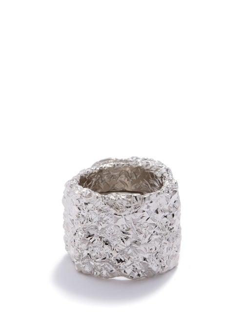 Balenciaga - Alu Textured Ring - Womens - Silver