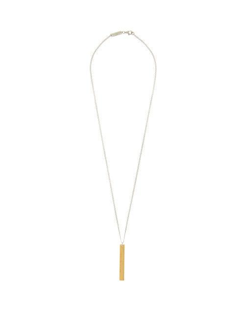Matchesfashion.com Maison Margiela - Logo-engraved Pendant Sterling-silver Necklace - Mens - Yellow Gold