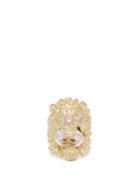 Matchesfashion.com Gucci - Crystal Embellished Lion Ring - Womens - Gold