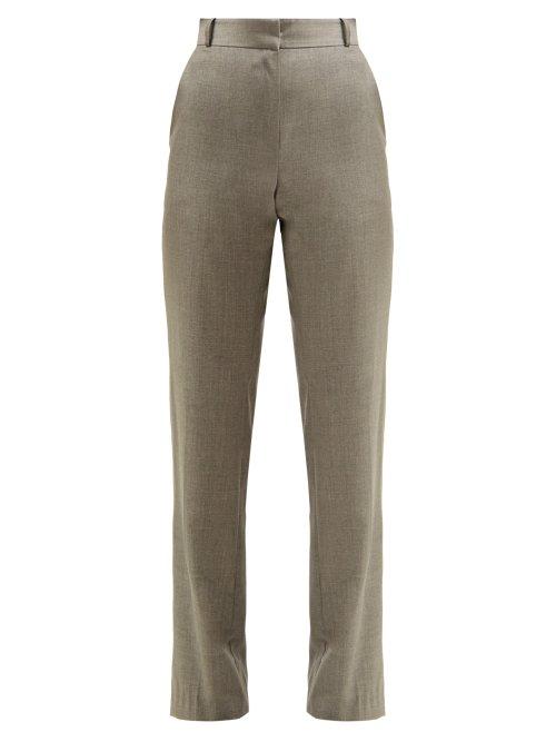 Matchesfashion.com Pallas X Claire Thomson-jonville - Elite High Rise Wool Trousers - Womens - Grey