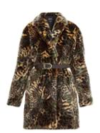 Matchesfashion.com A.p.c. - Luisa Animal Print Faux Fur Coat - Womens - Khaki Multi