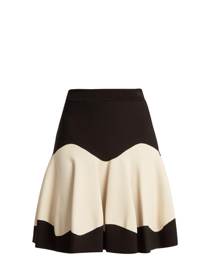 Alexander Mcqueen Bi-colour Intarsia-knit Skirt