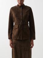 S Max Mara - Suede Jacket - Womens - Brown