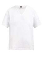 Matchesfashion.com Joseph - Perfect Logo Embroidered Cotton T Shirt - Womens - White