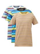 Marni - Pack Of Three Striped Cotton T-shirts - Mens - Multi