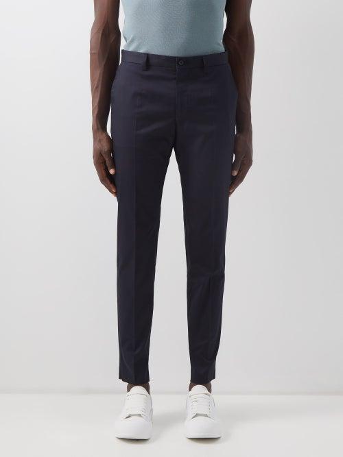 Dolce & Gabbana - Stretch-cotton Twill Slim-leg Trousers - Mens - Black