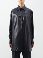 Maison Margiela - Longline Faux-leather Shirt - Womens - Black