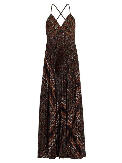 A.l.c. Katia Scarf-print Pleated Dress