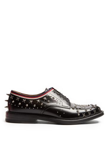 Gucci Beyond Stud-embellished Leather Derby Shoes