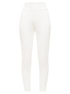 Matchesfashion.com Alexandre Vauthier - High-rise Pintucked Crepe Slim-leg Trousers - Womens - White
