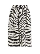 Matchesfashion.com Msgm - Zebra Print Jacquard Skirt - Womens - Black