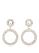 Matchesfashion.com Alessandra Rich - Crystal Circular Drop Clip Earrings - Womens - Crystal