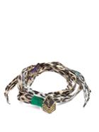 Saint Laurent Leopard-print Silk-satin Choker