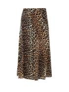 Matchesfashion.com Ganni - Blakey Leopard Print Silk Blend Skirt - Womens - Leopard